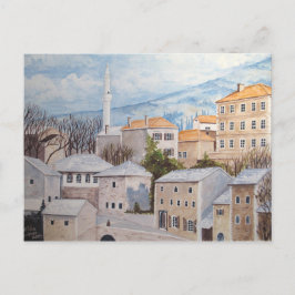 Postal Mostar, Bosnia - Pintura del paisaje de acrílico