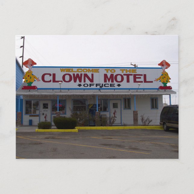 Postal Motel del payaso (Anverso)