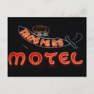 Postal Motel Vintage Chicago Neon Post Card de Tánger