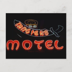 Postal Motel Vintage Chicago Neon Post Card de Tánger