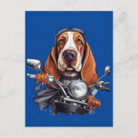 Motero canino genial, conductor de perro basset ho
