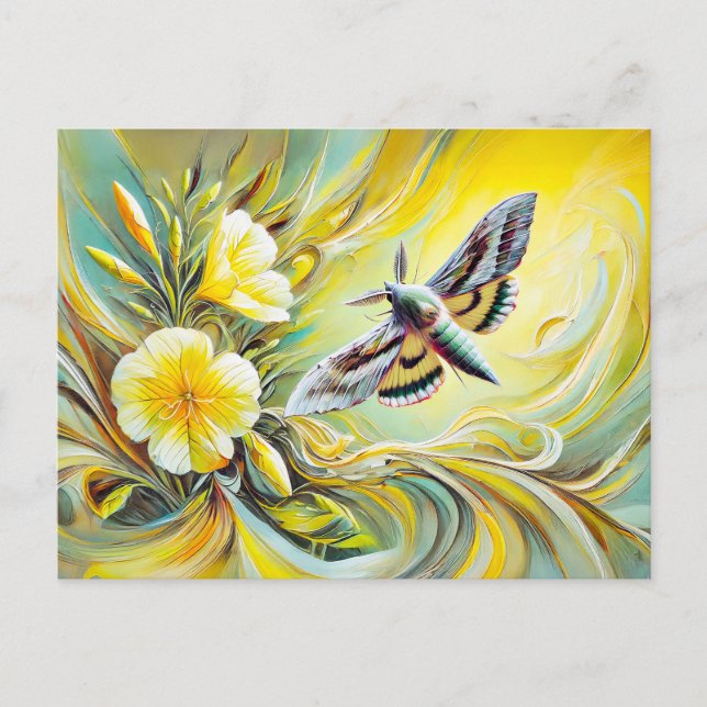 Postal Moth Y de plata con pintura de aceite de rosa de a (Anverso)