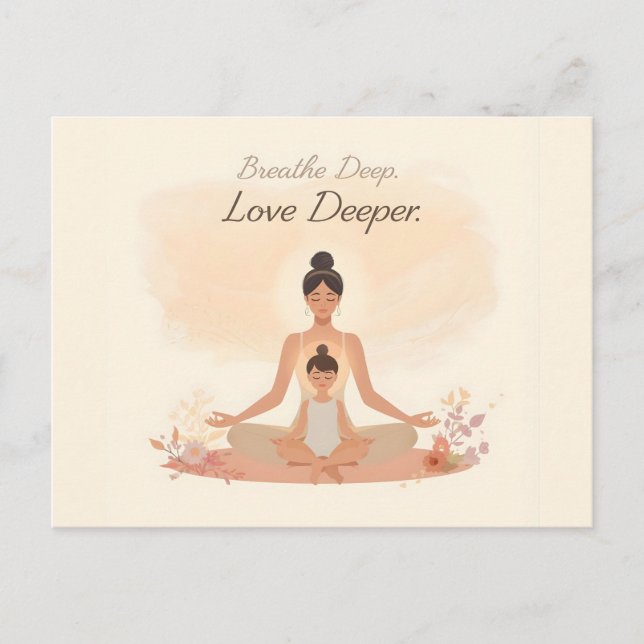 Postal Mother & Child Meditation Serenity Art (Anverso)
