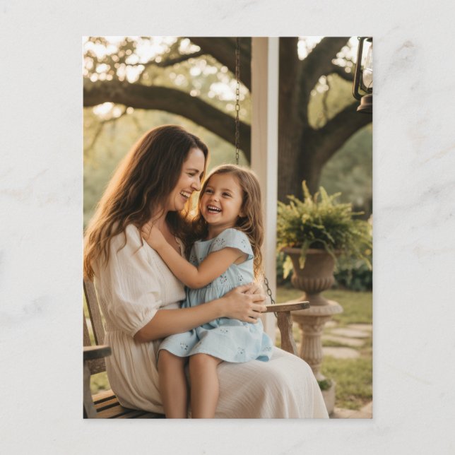 Postal Mother daughter love photo mothers day family gift (Anverso)