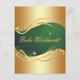 Postal Motif de Navidades dorados con fondo verde