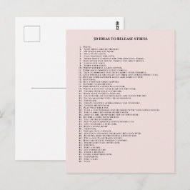 Postal Motivación de autocuidado rosa rubor