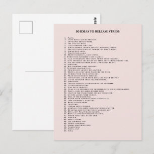 Postal Motivación de autocuidado rosa rubor