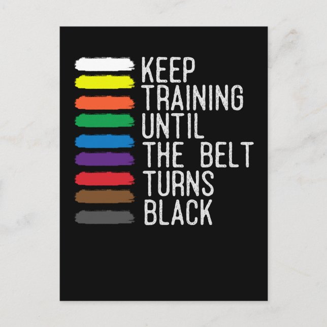 Postal Motivación de Cinturón Negro Taekwondo Jiu Jitsu K (Anverso)