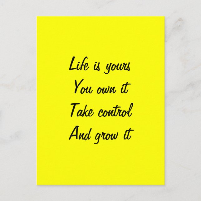Postal Motivación de la vida (Anverso)