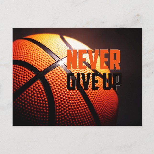 Postal Motivación del baloncesto - nunca se rindan por lo (Anverso)
