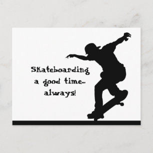 Postal Motivación del Skateboarding Cita Buena Hora Siemp