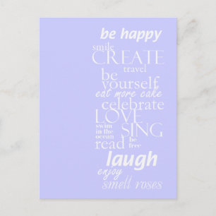 Postal Motivación inspiradora - ser feliz, cantar, reír