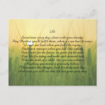 Postal motivacional de la vida para el estímulo.