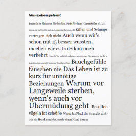 Postal Motivaciones de gelernt de Vom Leben