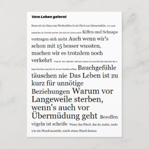 Postal Motivaciones de gelernt de Vom Leben