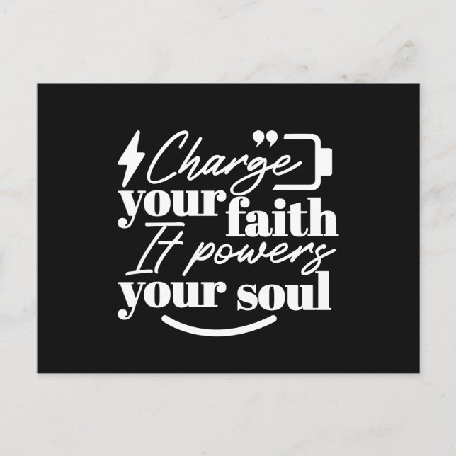 Postal Motivational Christian Quote – Charge Your Faith (Anverso)