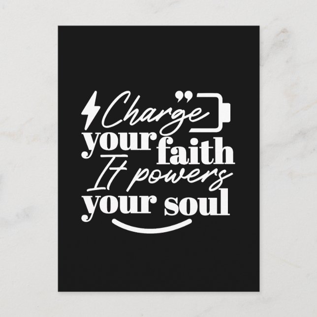 Postal Motivational Christian Quote – Charge Your Faith (Anverso)