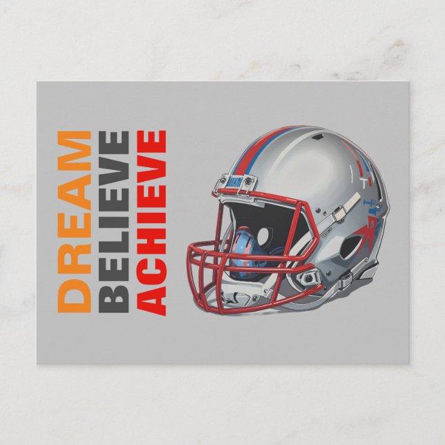 Postal Motivational Dream Believe Achieve Football (Anverso)
