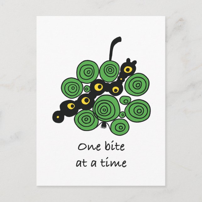Postal Motivational Postcard "One bite at a time" (Anverso)
