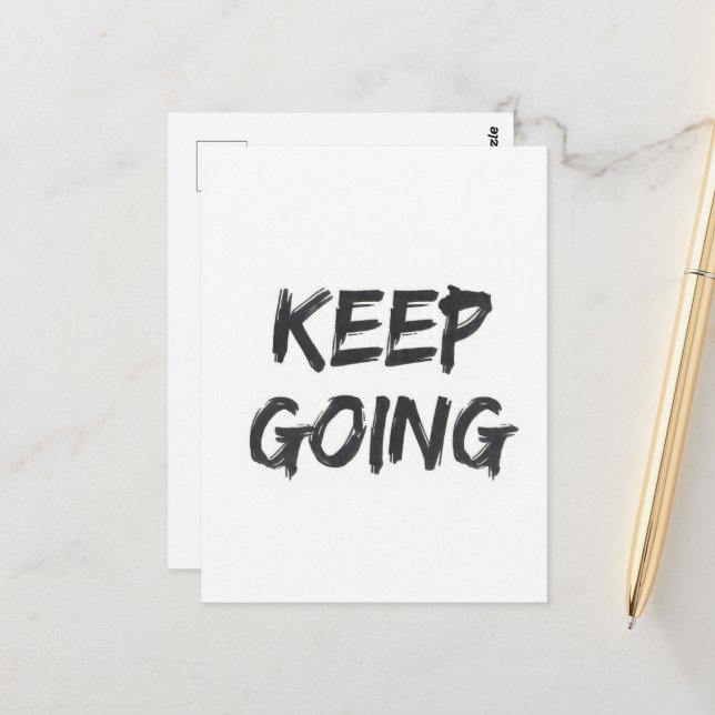Postal Motivational typography keep going paint stroke (Anverso/Reverso In Situ)