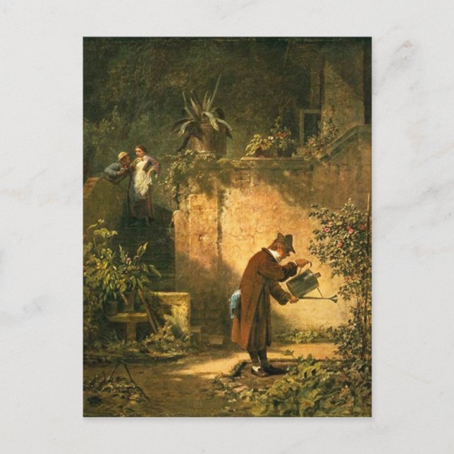 Postal Motivo de cosecha - Amante de las flores - Spitzwe (Anverso)