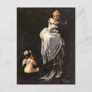 Postal Motivo vintage - Atrapado en la web - Falero