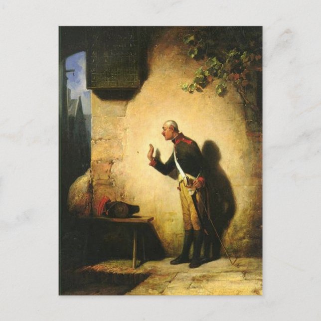 Postal Motivo vintage - Fly Catcher - Postcard Spitzweg (Anverso)