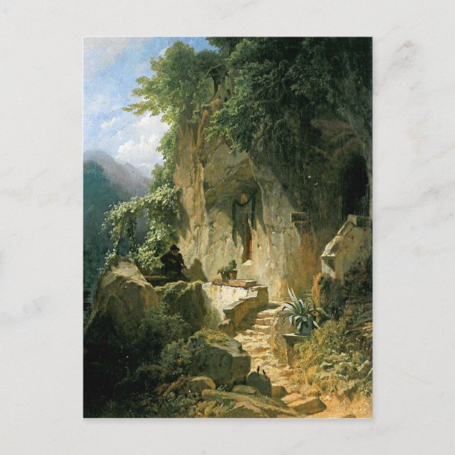 Postal Motivo vintage - Hermit con violín (Anverso)