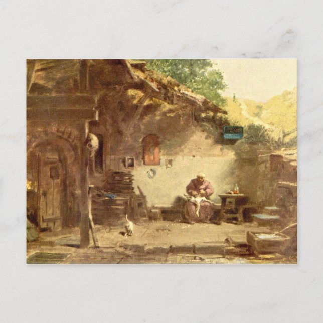 Postal Motivo vintage - Hermit - Spitzweg (Anverso)