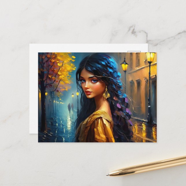 Postal Motivos indios, moderno digital, coloridamente (Anverso/Reverso In Situ)