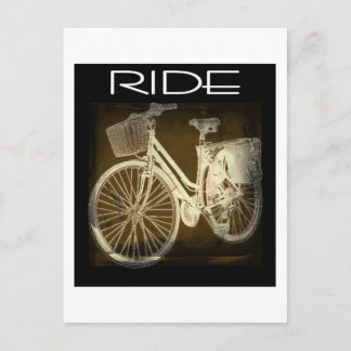 Postal Moto de ciclismo de vintage Gold