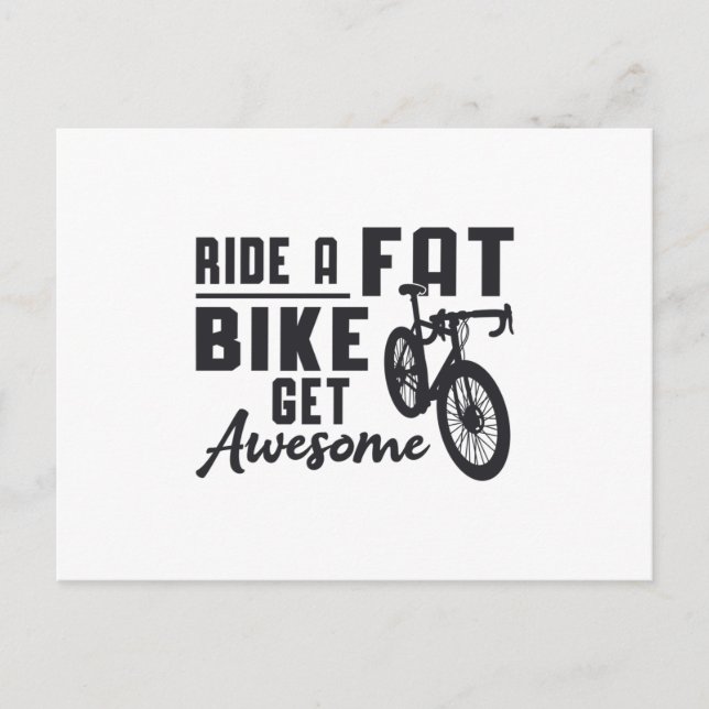 Postal Moto de moto gorda una bicicleta gorda que se vuel (Anverso)