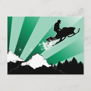 Postal moto de nieve.