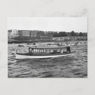 Postal Motobarco en el río Hudson, 1910