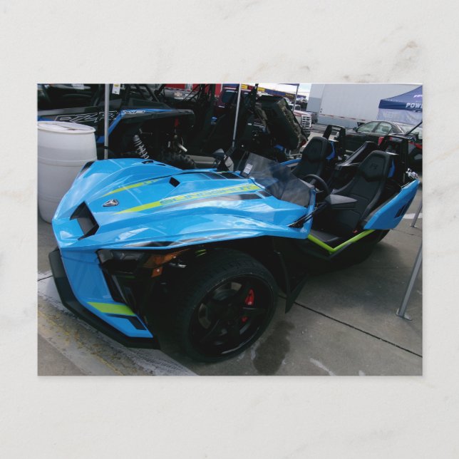 Postal Motocicleta azul (Anverso)