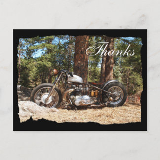 Postal Motocicleta Bicicleta Gracias Postcard