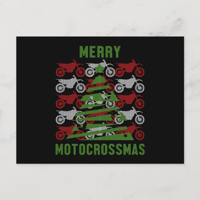Postal Motocicleta Biker Merry Motocross mas Navidad Rega (Anverso)