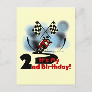 Postal Motocicleta Carreras 2º cumpleaños camisetas y reg