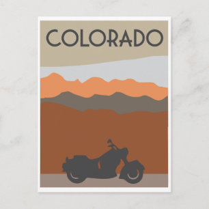 Postal Motocicleta Colorado estilo vintage