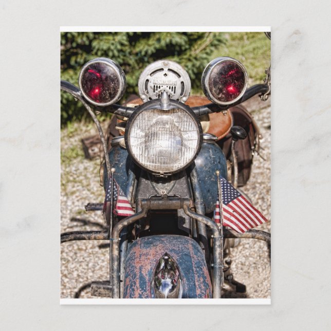 Postal motocicleta de la vieja policía india (Anverso)