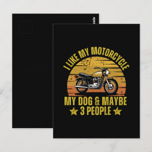 Postal Motocicleta de perro