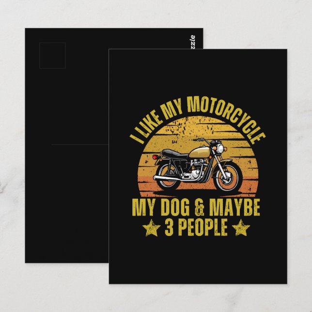 Postal Motocicleta de perro (Anverso / Reverso)