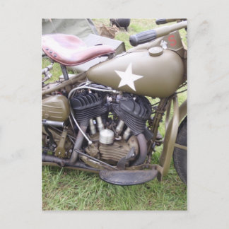 Postal Motocicleta del ejército del vintage