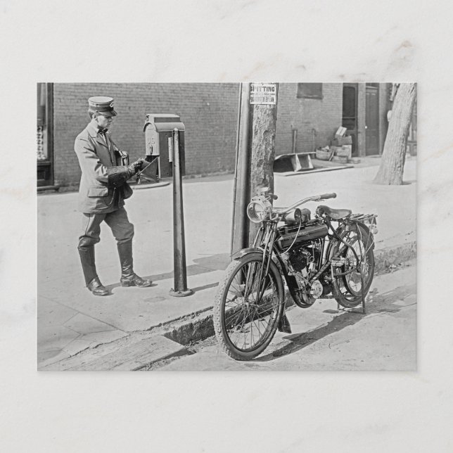 Postal Motocicleta Postman, 1909 (Anverso)