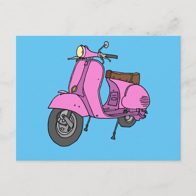 Postal Motocicleta rosa (Anverso)