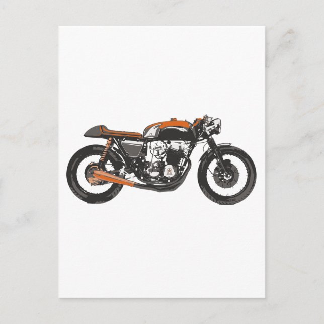 Postal Motocicleta simple - dibujo del corredor 750 del (Anverso)