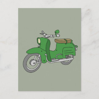 Postal Motocicleta verde "Schwalbe"