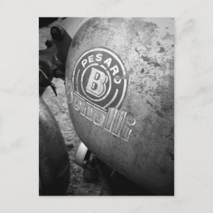 Postal motocicleta vintage de Pésaro Benelli