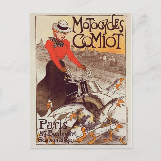 Postal Motocicletas Comiot - Paris Vintage Postcard (Anverso)
