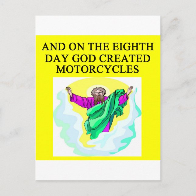 Postal motocicletas creadas por dios (Anverso)